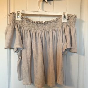Beige off the shoulder top!